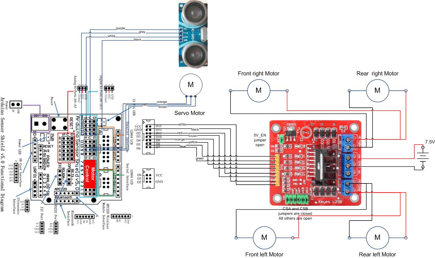 Wiring Diagram for Arduino Robot kit – updated